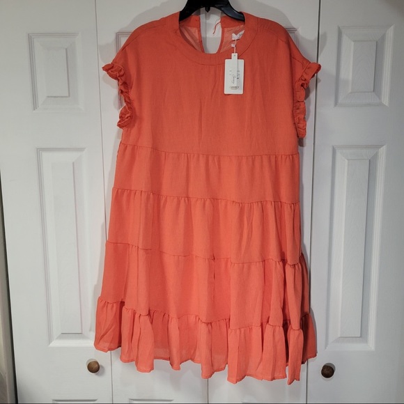 New Foteisy Flouncy Ruffled Babydoll Dress size large - Picture 2 of 7